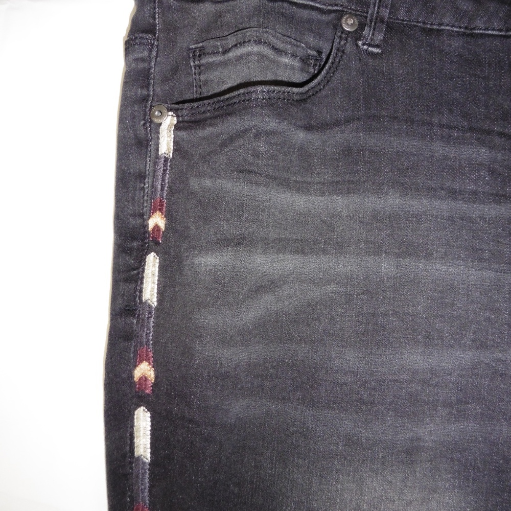 NWT Ruff Hewn Plus Sz 24 Black Embroidered Skinny - Picture 6 of 8